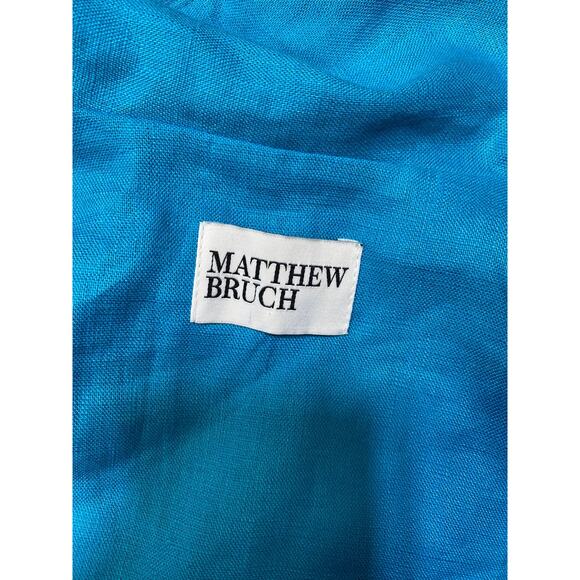 Matthew Bruch Blue Linen Vest With Triangle Top Size S - Picture 4 of 4